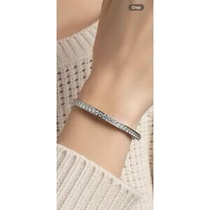 Vintage Swarovski Crystal Hinged Bangle Bracelet